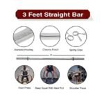 BULLAR Home Gym Set, 8kg to 20kg with 3 Straight Curl Rod and 2 Dumbbell Rods, Gym Combo - Image 3