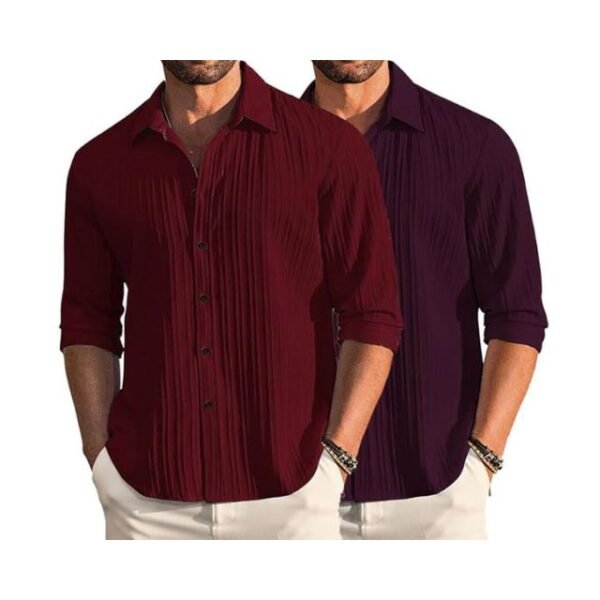 DEELMO Combo of Men's Casual Button Down Shirts