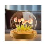 FLYNGO Glass Wireless Romantic Night Light for Bedroom, LED Decoration Night Lamp for Home Decor & Gifting
