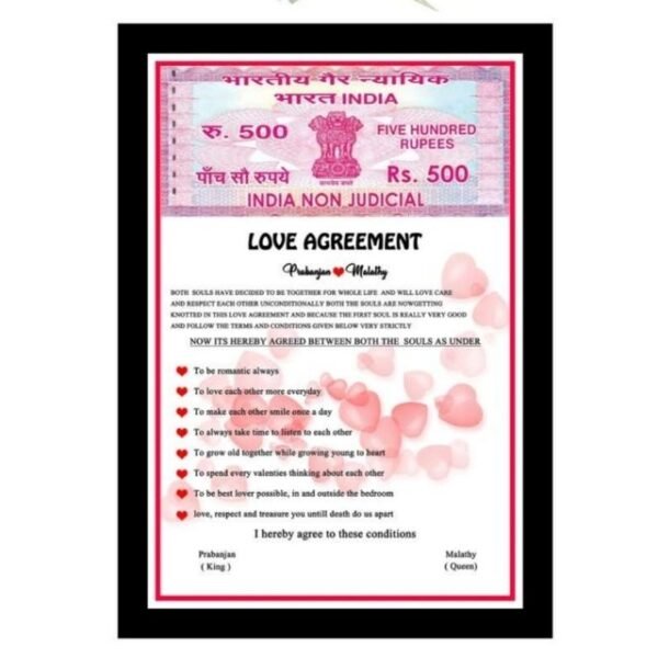 Love Agreement Frame