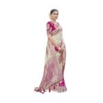 MANOHARI Most Trendy Jacquard Work Woven Saree with Unstitch Blouse Piece - Image 3