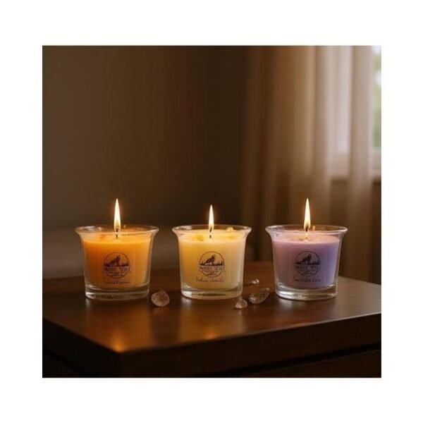 Mount Wolf Scented Candle Set – Sandalwood, Vanilla & Lavender Fragrances