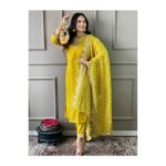 Naixa Women's Rayon Cotton Lining Embroidered Straight Kurta with Pant and Dupatta Sets (NX-470) - Image 2