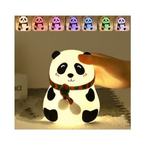 One94Store Rechargeable Silicone Panda Night Light for Kids | 7-Color LED Changing Lamp