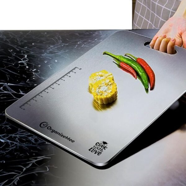 OrganizeMee Large Stainless Steel Cutting Board