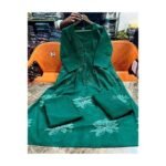RAAHI CREATIONS Long Kurta Having Discharge Floral Print and Printex, Pants & Dupatta - Image 3