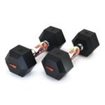RUBX Rubber Coated Professional Exercise Hex Dumbbells (Pack Of 2)