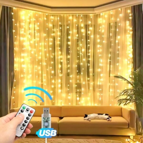 XERGY Window Curtain String Light 300 LED