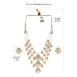 ZAVERI PEARLS Ethnic Kundan & Pearls Multi Layers Bridal Necklace Set - Image 3