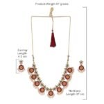 ZAVERI PEARLS Gold Tone Traditional Temple Choker Necklace Set - Image 3