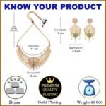 ZENEME Zenem Gold Plated White & Red American Diamond Studded - Image 3