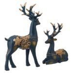 Amazon basics Creative Resin Golden Reindeer Sculptures - Image 4